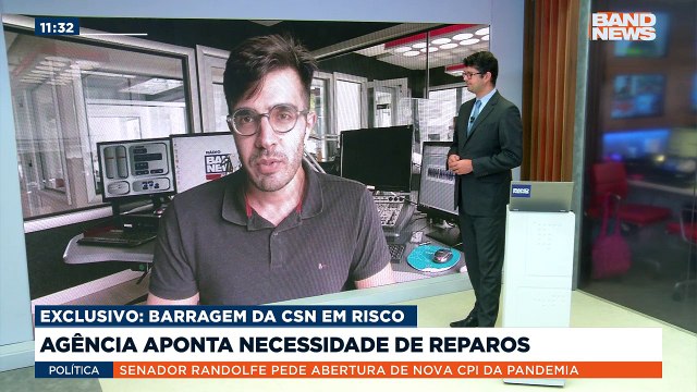 A maior barragem em área urbana do mundo precisa de reparos imediatos, segundo um documento da Agência Nacional de Mineração obtido com exclusividade pelo jornalismo da Band. A barragem pertence à mineradora CSN e fica em Congonhas.