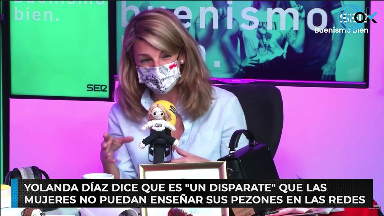 Yolanda Díaz dice que es "un disparate" que las mujeres no puedan enseñar sus pezones en las redes