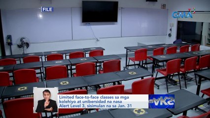 Limited face-to-face classes sa mga kolehiyo at unubersidad na nasa Alert Level 3... | Saksi