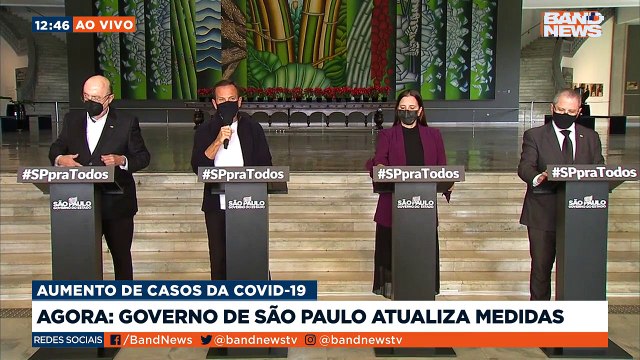 Governador João Doria anunciou a compra de dois milhões de testes rápidos, o início do pré-cadastro para a vacinação de crianças e reforço de medidas preventivas.