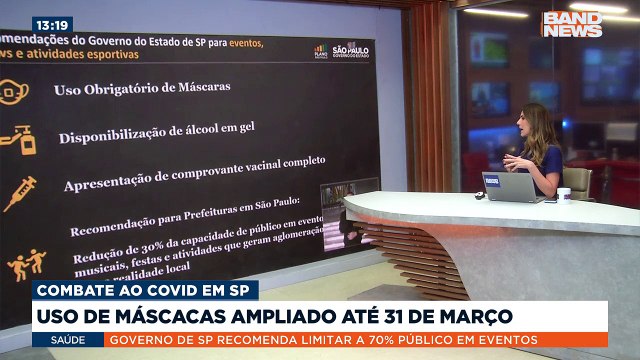 Combate ao Covid em São Paulo, uso de máscaras foi ampliado até 31 de março.Saiba mais em youtube.com.br/bandjornalismo#BandNews #