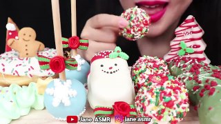 ASMR CHRISTMAS TREATS - CAKE POP, MERINGUE COOKIE, SANTA, GINGERBREAD MAN, MUKBANG VIDEO