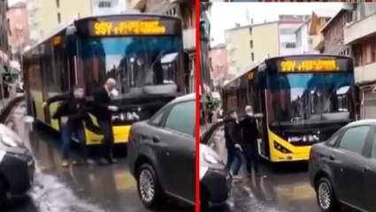 İETT otobüsünün şoförünü silah doğrultarak araçtan indirdikten sonra darbetti