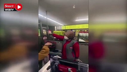 Süpermarkette 'maske' tartışması