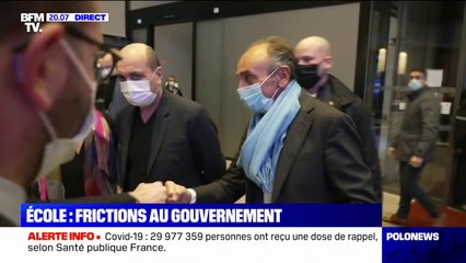 Éric Zemmour arrive dans les locaux de BFMTV