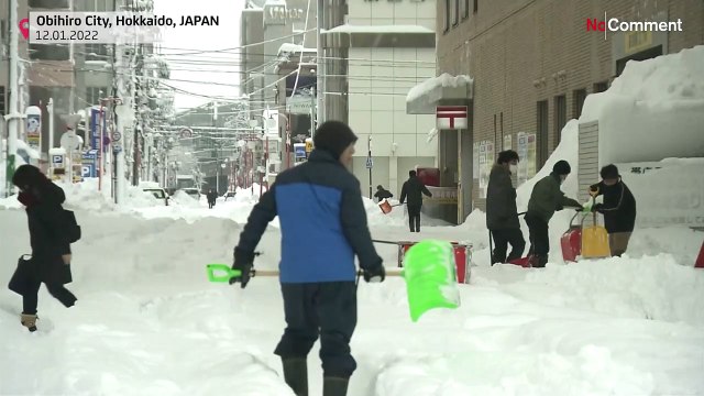 Сильные снегопады накрыли японский остров Хоккайдо