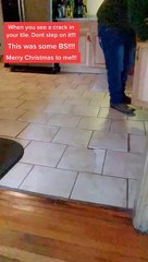 Man Falls Through Floor After Stepping on Cracked Tile