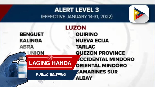 28 na lugar sa bansa, isasailalim sa Alert Level 3 simula bukas