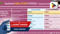 Guidelines para sa pinaikling quarantine at isolation period ng fully vaccinated COVID-19 cases at close contacts, inilatag ng DOH