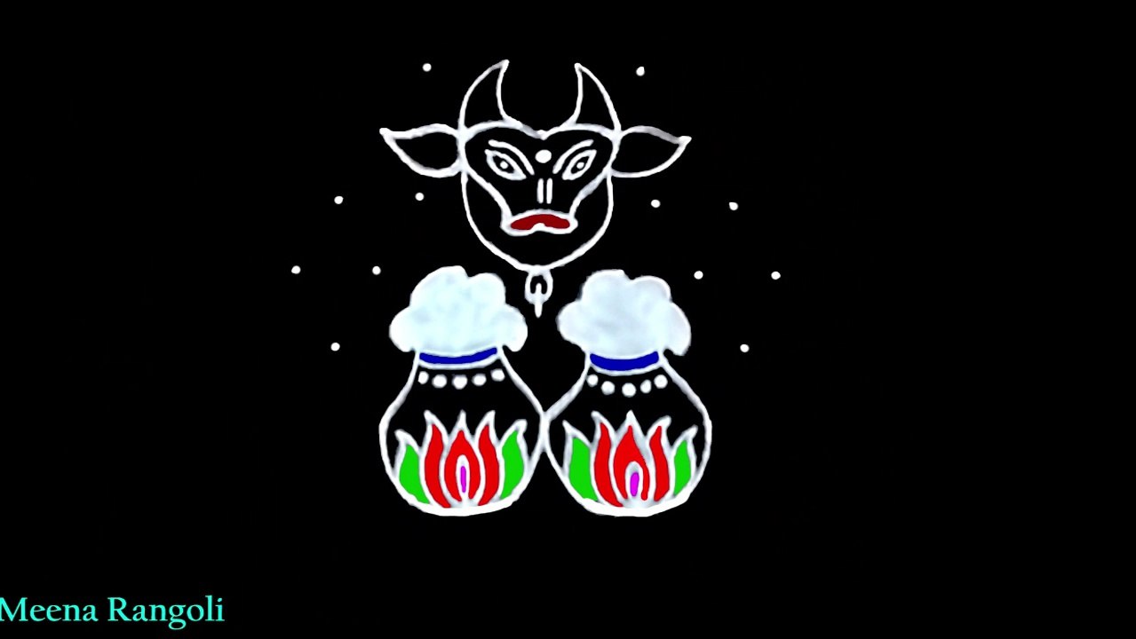 sankranthi basavanna muggulu - pongal mattu kolam - sankranthi muggulu
