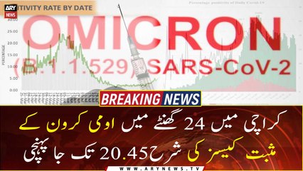 Karachi: Positivity ratio of omicron cases reaches 20.45 in 24 Hours