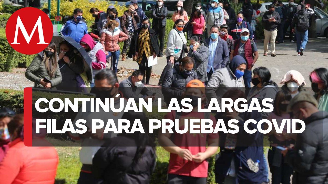Se registran largas filas para realizarse prueba covid-19 en la CdMx