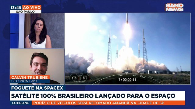 Satélite 100% brasileiro é lançado para o espaço. Calvin Trubiene, CEO da PION Labs falou sobre o tema.#BandNewsTV