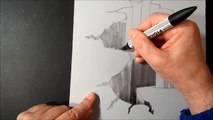 3D Drawing Hole- Art Drawing on Paper- No Time Lapse Video