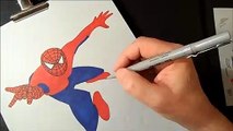 Drawing 3D Spiderman - How to Draw 3D Spiderman - 3D Trick Art - Vamos