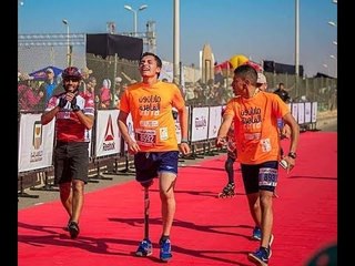 الكيلاني بطل ماراثون متحدي الإعاقة في منتدى شباب العالم: نفسي أشرف مصر