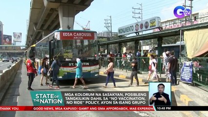 Mga kolorum na sasakyan, posibleng tangkilikin dahil sa "No Vaccination, No Ride" policy... | SONA