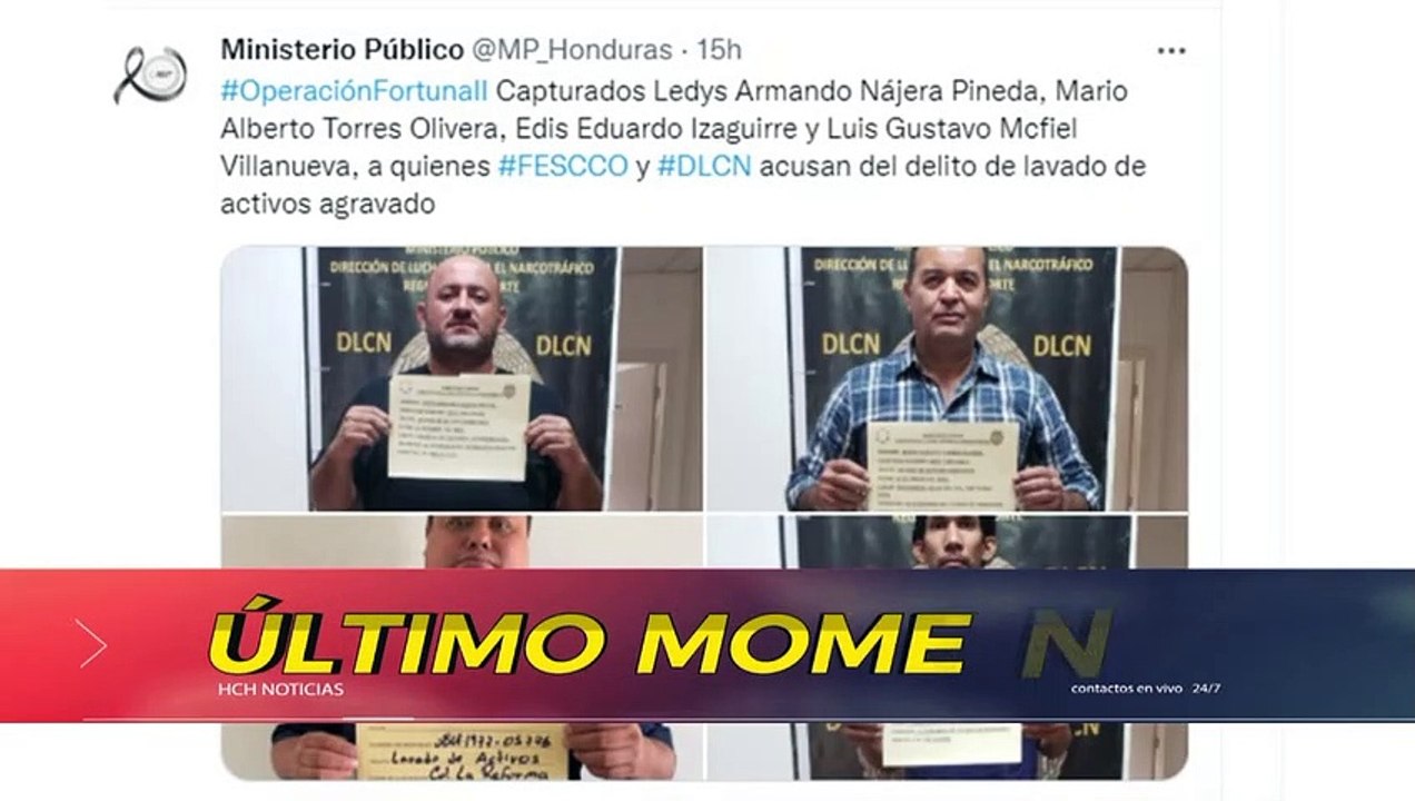 Capturados supuestos lavadores de activos de los “Rivera Maradiaga”