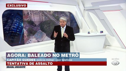 Informações preliminares indicam que uma pessoa foi baleada em uma tentativa de roubo na estação Santa Cecília do Metrô, em São Paulo. A informação é do capitão Guedes.