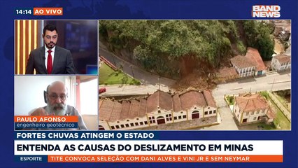 Conversamos com o engenheiro geotécnico Paulo Afonso sobre o deslizamento que causou a queda de um caarão em Ouro Preto/MG.