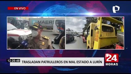 Policía Nacional: trasladan patrulleros en mal estado a Lurín