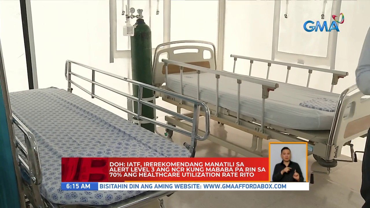 DOH: IATF, irerekomendang manatili sa alert level 3 ang NCR kung mababa pa rin sa 70% ang healthcare utilization rate rito | UB