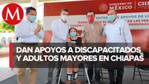 Gobernador de Chiapas entrega apoyos a adultos mayores y con discapacidad
