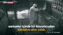 Hırsızlar saniyeler içinde kilolarca altın çaldı