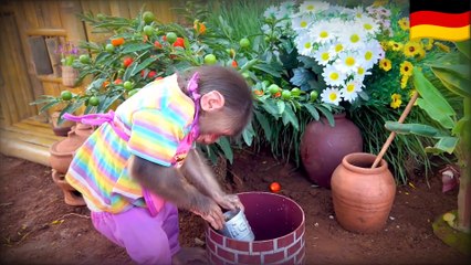 BiBi obedient helps dad with housework and takes care of Obi