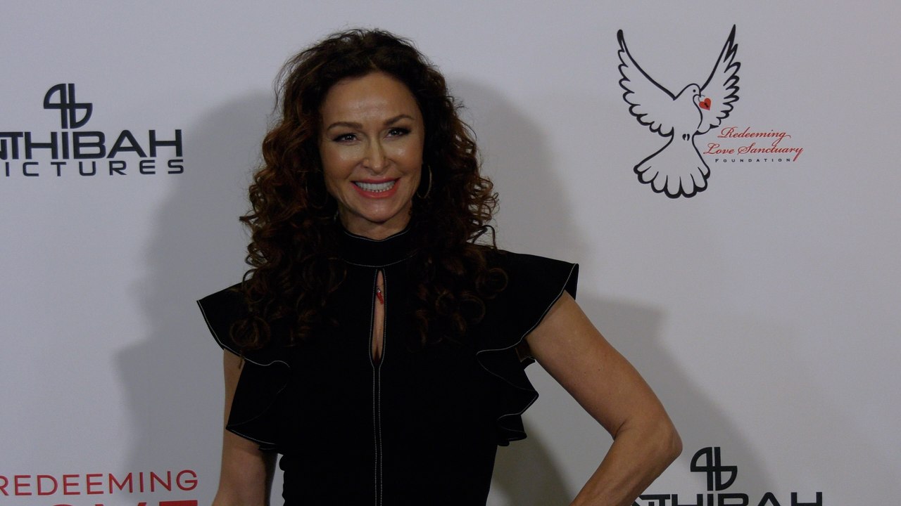 Sofia Milos attends the ‘Redeeming Love’ film premiere red carpet in Los Angeles