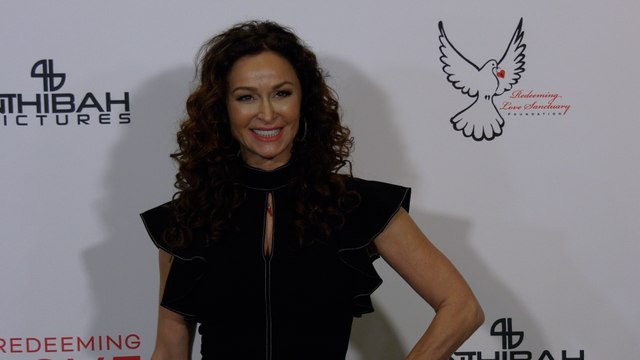 Sofia Milos attends the ‘Redeeming Love’ film premiere red carpet in Los Angeles