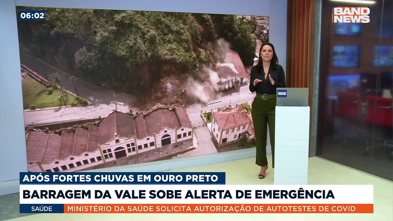 A barragem Área 9, da Mina da Fábrica, da Vale, localizada em Ouro Preto, Minas Gerais, subiu de nível 1 de emergência para o nível 2.