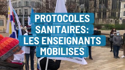 Manifestation des enseignants contre les protocoles sanitaires