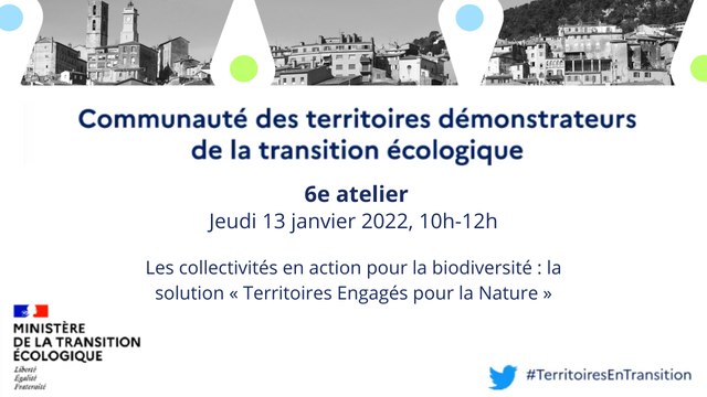 Atelier Les collectivités en action pour la biodiversité : la solution TEN | CGDD