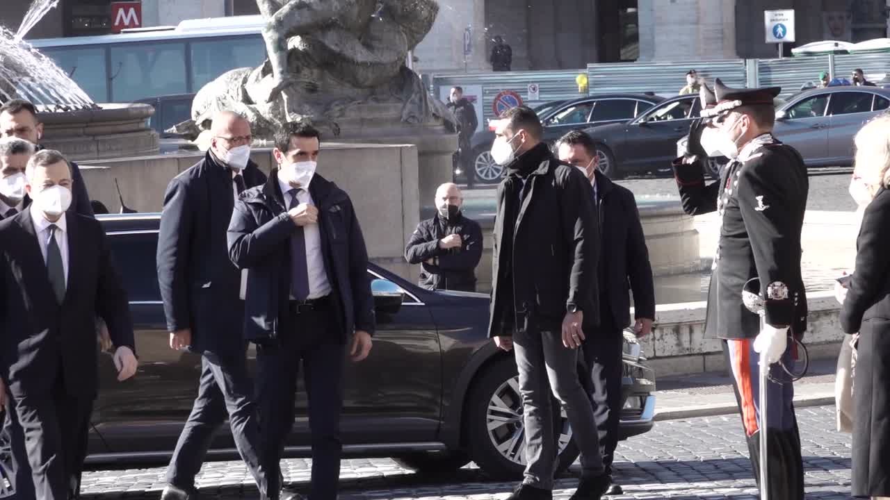 Sassoli, funerali di Stato a Roma: l'arrivo di Draghi