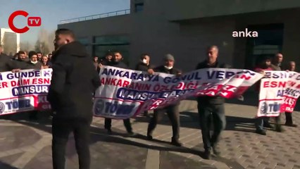 Özel halk otobüsü esnafından Mansur Yavaş’a davullu zurnalı ziyaret