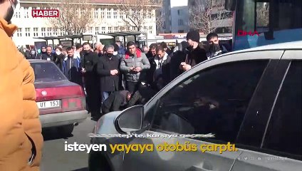 Otobüs çarptı, ilk müdahaleyi yoldan geçen hemşire yaptı