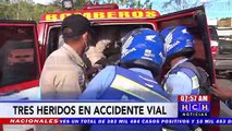 ¡Tres heridos, deja colisión en salida a Olancho!