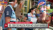 En el mercado 25 de mayo de Cochabamba las comerciantes se mostraron de acuerdo con la norma que obliga a utilizar barbijo
