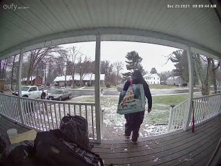 Icy Stairs Cause Christmas Presents to go Flying