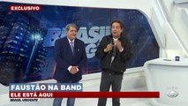 A poucos dias de estrear na Band, Faustão visitou o apresentador José Luiz Datena nos estúdios do Brasil Urgente. Confira!