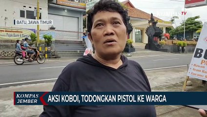 Aksi Koboi Seorang Pria Todongkan Pistol ke Warga Terekam CCTV
