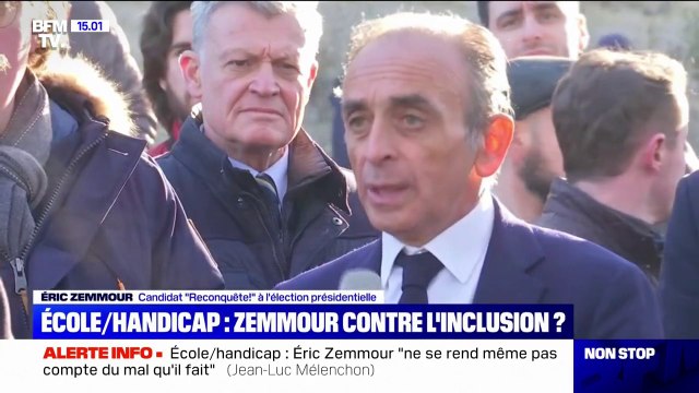 Critiqué pour sa sortie sur le handicap à l'école: Éric Zemmour dénonce une position idéologique