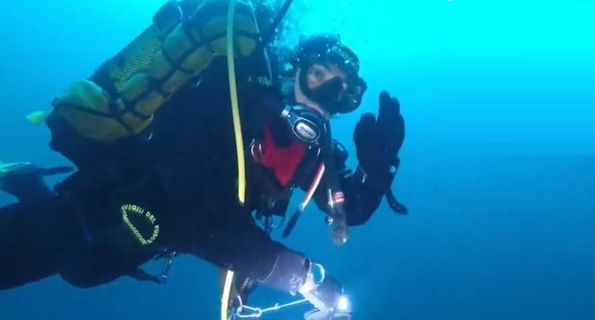 Cagliari - Sommozzatori dei Vigili del Fuoco si addetrano su relitto americano affondato (15.01.22)