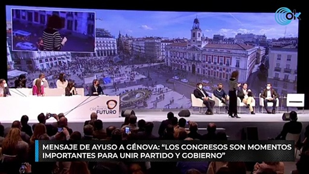 Mensaje de Ayuso a Génova: "Los congresos son momentos importantes para unir partido y Gobierno"