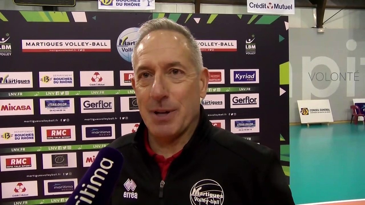 Interview maritima: Christophe Charroux après la défaite de Martigues Volley contre Fréjus