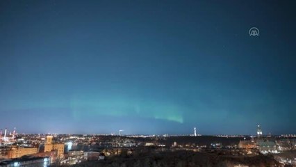 STOCKHOLM - İsveç'in başkenti Stockholm'de "Kuzey Işıkları" gözlendi