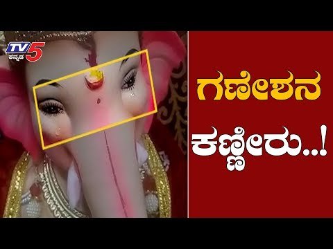 ಗಣೇಶ ಮೂರ್ತಿ ಕಣ್ಣಲ್ಲಿ ಕಣ್ಣೀರು | Tears Into Ganesh Idol In Belagavi | TV5 Kannada