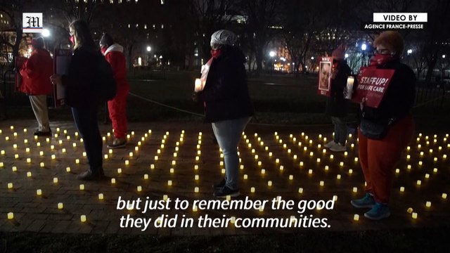Candlelight vigil for nurses who died of Covid held outside White House