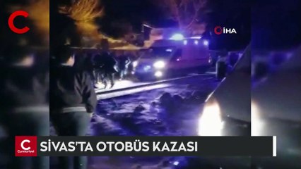 Sivas’ta otobüs kazası: 1 ölü, 20’ye yakın yaralı